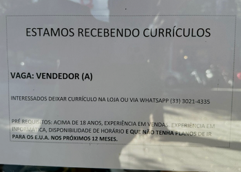 Anúncio de vaga de emprego em Governador Valadares viraliza nas redes sociais