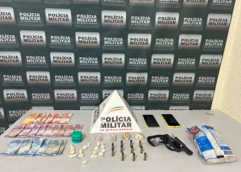 PM prende casal com arma e drogas no bairro Palmeiras