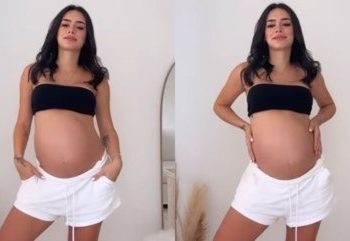 Bruna Biancardi exibe barrigão na reta final da gravidez