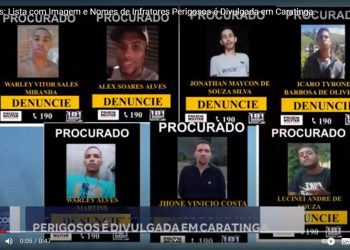 PROCURADOS: lista com imagens e nomes de infratores perigosos é divulgada em Caratinga