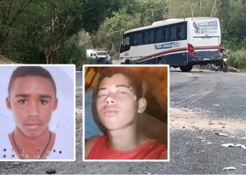 Dois jovens morrem em colisão entre motocicleta e ônibus