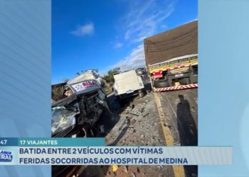17 VIAJANTES: batida entre 2 veículos com vítimas feridas socorridas ao hospital