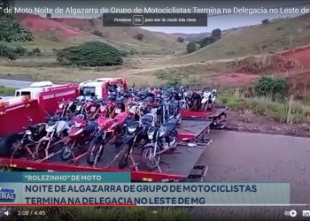 Noite de algazarra de grupo de motociclistas termina na delegacia no Leste de MG