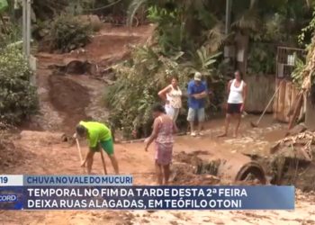 Vale do Mucuri: temporal deixa ruas alagadas em Teófilo Otoni