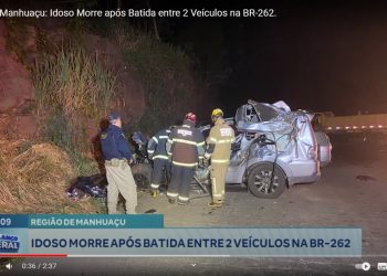 Região de Manhuaçu: idoso morre após batida entre 2 veículos na BR-262