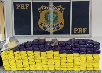 PRF apreende 100 Kg de maconha dentro de veículo na BR-262