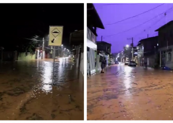 Forte chuva alaga Coroaci e deixa rastro de estragdo pela cidade