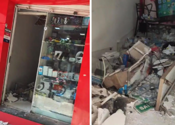 Ladrão entra pelo teto e realiza furto em loja de celulares no Centro