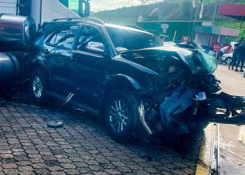 Acidente em posto de combustíveis na BR-381 deixa seis pessoas feridas