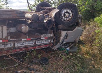 Motorista morre em capotamento de caminhão na BR-367