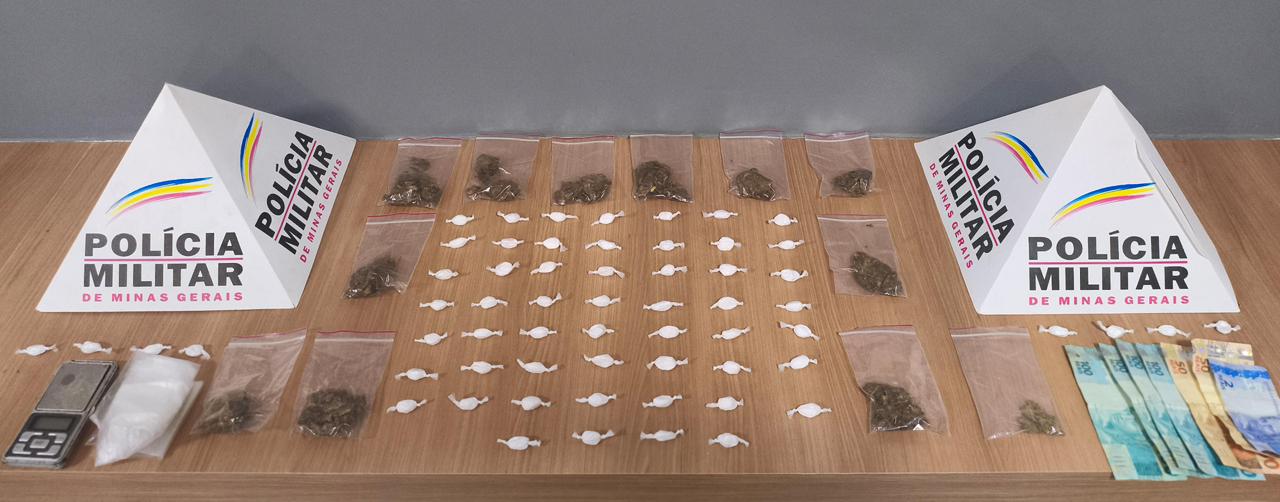 PM prende homem e apreende maconha e cocaína durante operação contra o tráfico em Manhuaçu