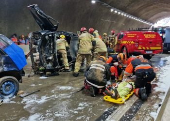 Simulado de acidente grave mobiliza equipes no túnel da BR-381