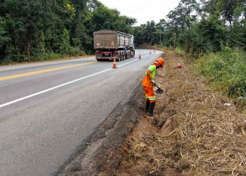 Trecho da BR-381 entre Caeté e Valadares recebe obras de manutenção