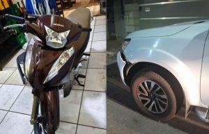 Uma jovem de 28 anos ficou gravemente ferida após a motocicleta que conduzia bater em um carro estacionado na noite de quarta-feira (15), na Avenida Veneza, no bairro Grã-Duquesa, em Governador Valadares. Segundo informações da Polícia Militar, ela era inabilitada.