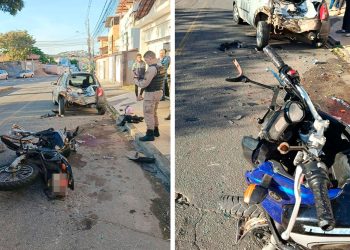 Motociclista fica gravemente ferido após perder o controle da moto e atingir veículos em Ipatinga