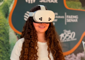Experiência em Realidade Virtual leva visitantes ao universo da produção rural no estande do Sindicato Rural