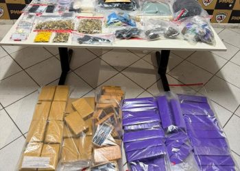 PM desarticula esquema de tráfico e apreende grande quantidade de drogas, munições e duas armas em Valadares