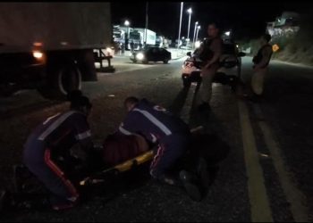 Homem fica ferido após ser atropelado na BR-116 em Mathias Lobato