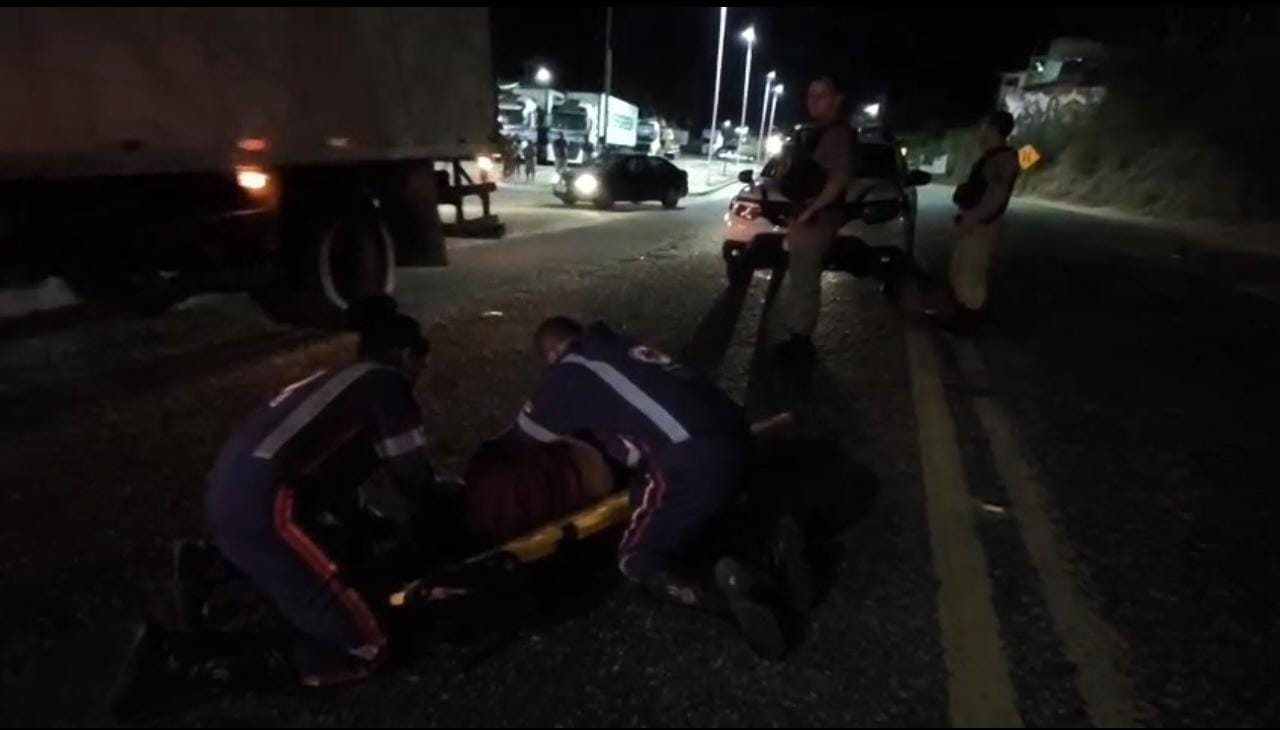 Homem fica ferido após ser atropelado na BR-116 em Mathias Lobato