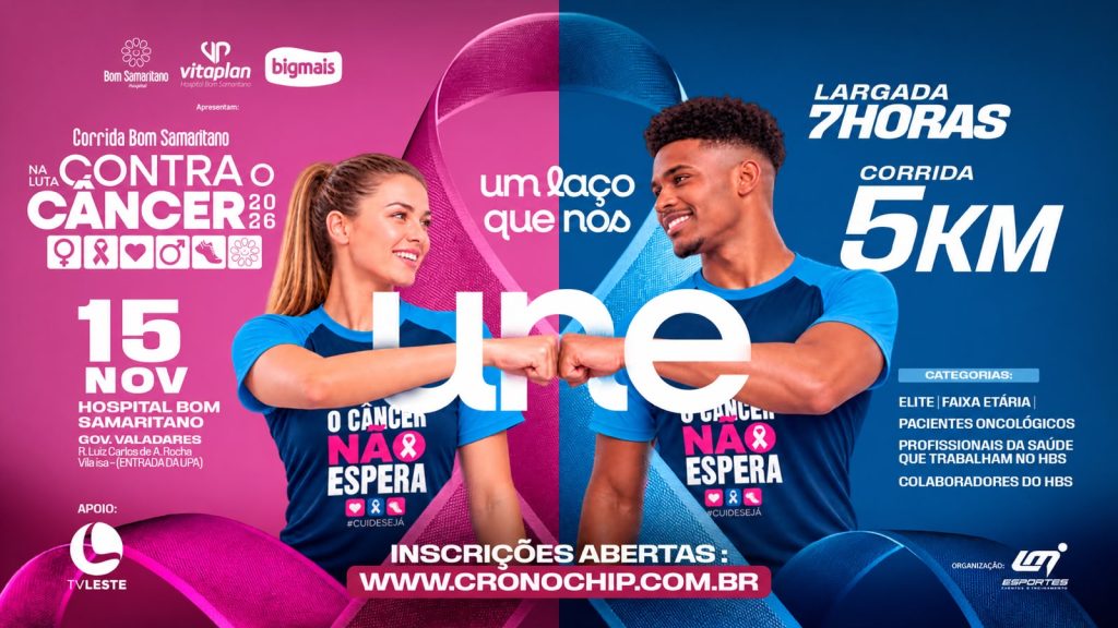 Apoio TV Leste: Falta um mês para a Corrida Bom Samaritano na Luta contra o Câncer, que já atingiu 90% das inscrições