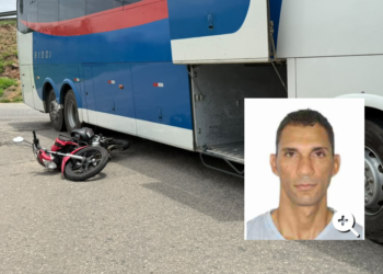 Motociclista morre após ser atropelado por ônibus de viagem em Valadares